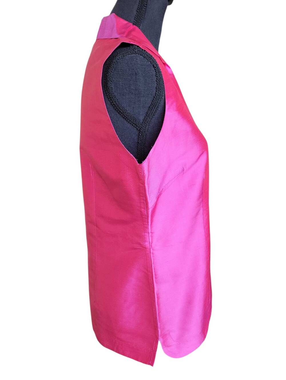 Worthington 100% Silk Pink Sleeveless Collared Shirt Women's Size M - Picture 3 of 8